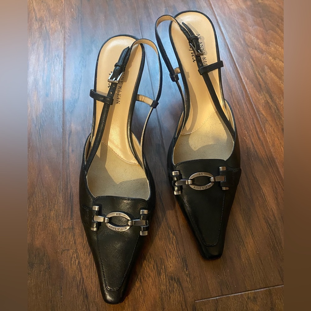 Black Kitten Heel Mule